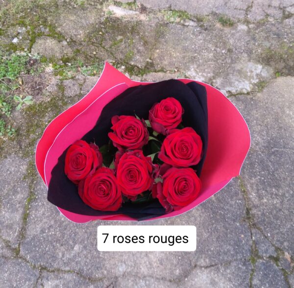 7 roses rouges + livraison